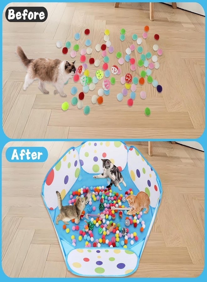 Foxtell Cat Ball Pit Include 229 PCS Interactive Cat Toys for Indoor Bored Self Play Enrichment Toy for Indoor Cats Interactive Fun and Exercise - Image 5